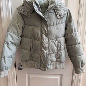 Girls Abercrombie & Fitch Green Puffer Jacket